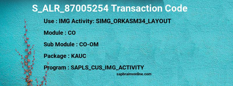 SAP S_ALR_87005254 transaction code