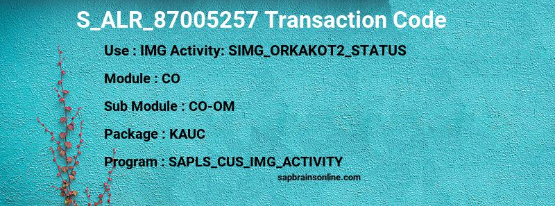 SAP S_ALR_87005257 transaction code