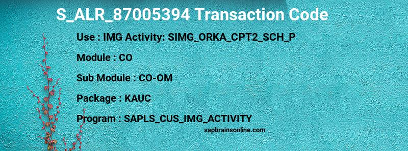 SAP S_ALR_87005394 transaction code