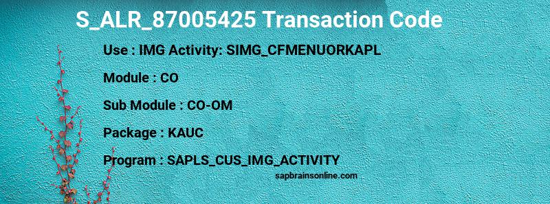 SAP S_ALR_87005425 transaction code