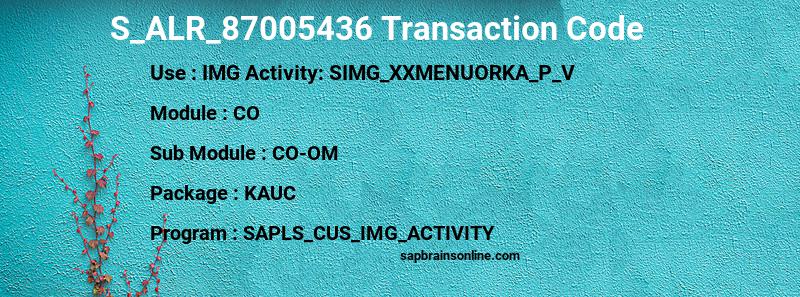 SAP S_ALR_87005436 transaction code