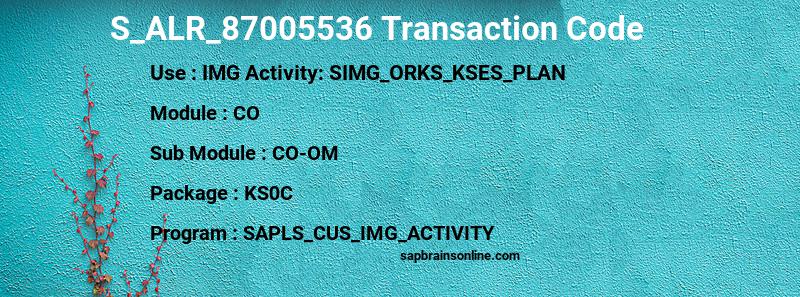 SAP S_ALR_87005536 transaction code