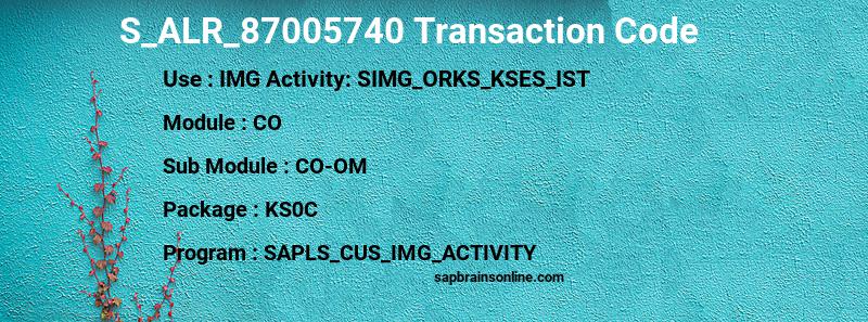 SAP S_ALR_87005740 transaction code