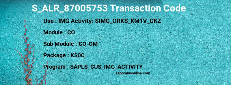 SAP S_ALR_87005753 transaction code