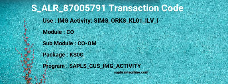 SAP S_ALR_87005791 transaction code
