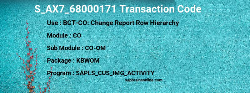 SAP S_AX7_68000171 transaction code