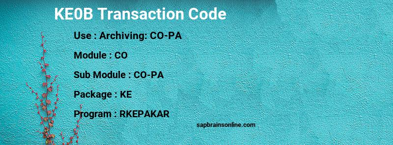 SAP KE0B transaction code