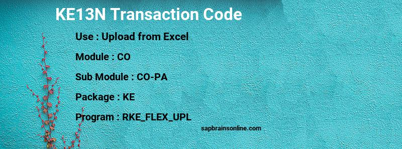SAP KE13N transaction code