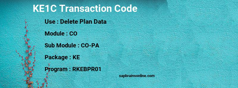 SAP KE1C transaction code
