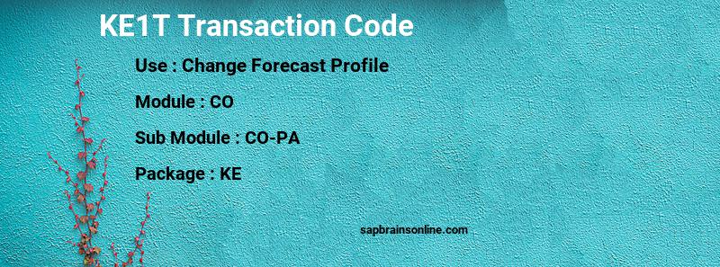 SAP KE1T transaction code