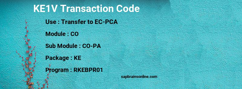SAP KE1V transaction code