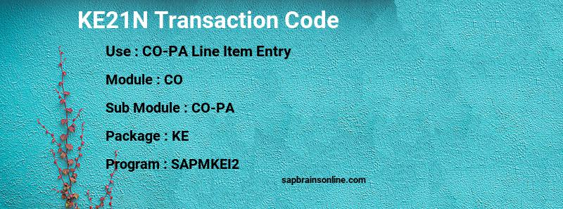 SAP KE21N transaction code
