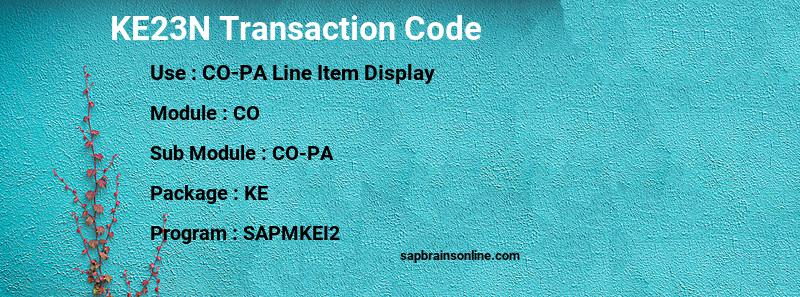 SAP KE23N transaction code