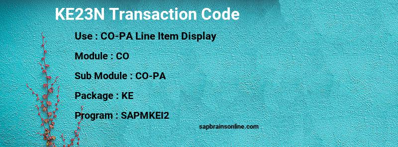 SAP KE23N transaction code