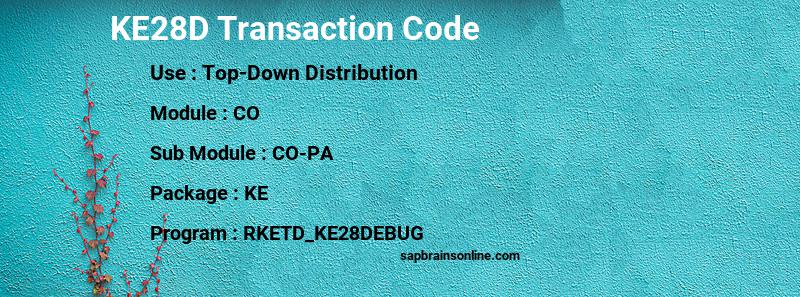 SAP KE28D transaction code