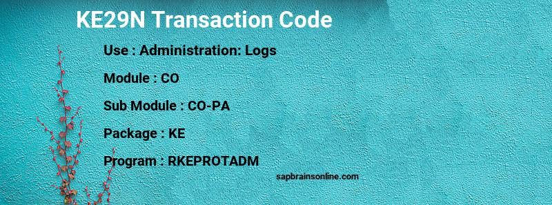 SAP KE29N transaction code