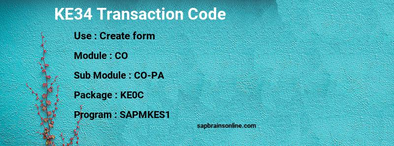 SAP KE34 transaction code