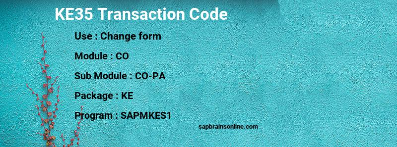 SAP KE35 transaction code