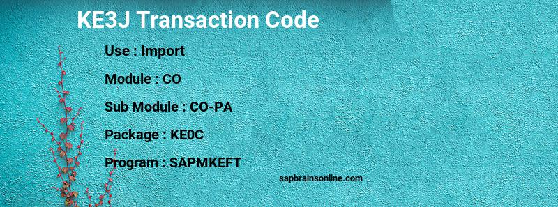 SAP KE3J transaction code