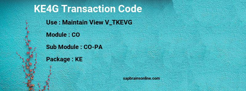 SAP KE4G transaction code