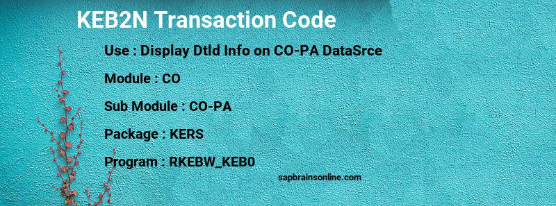 SAP KEB2N transaction code