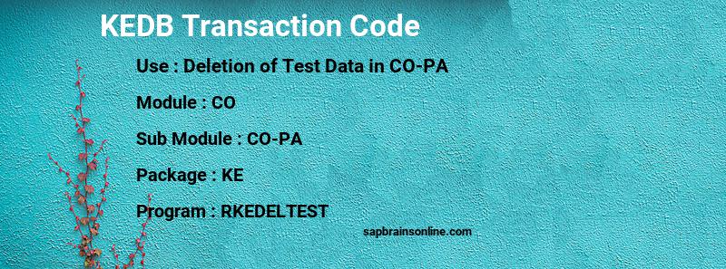 SAP KEDB transaction code