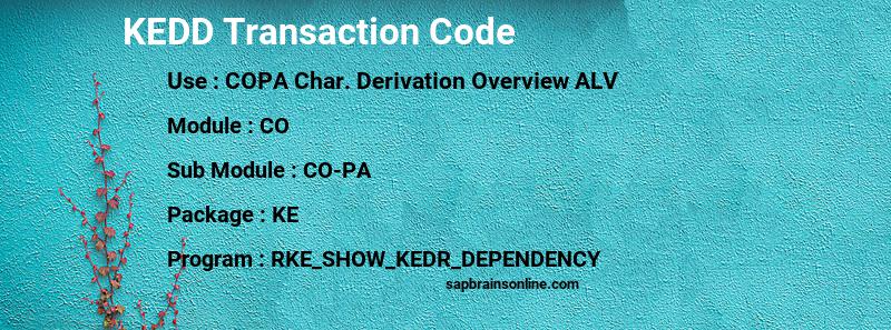 SAP KEDD transaction code