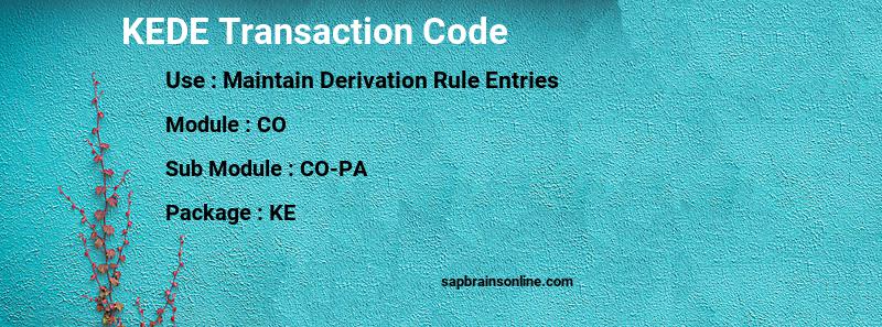 SAP KEDE transaction code