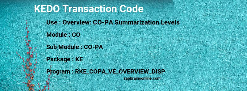 SAP KEDO transaction code