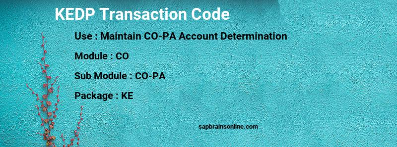 SAP KEDP transaction code
