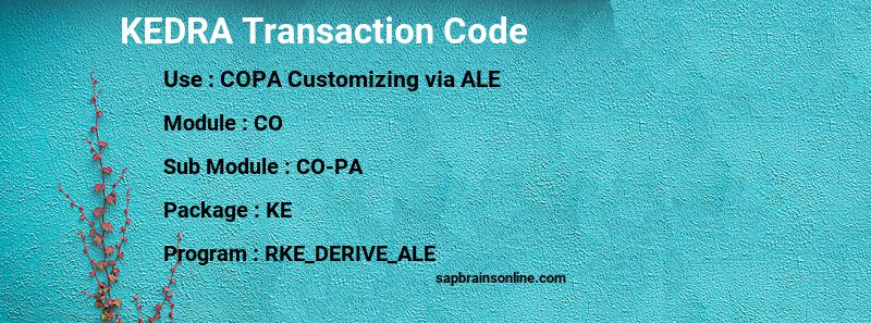 SAP KEDRA transaction code