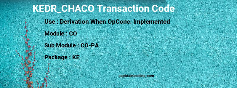 SAP KEDR_CHACO transaction code