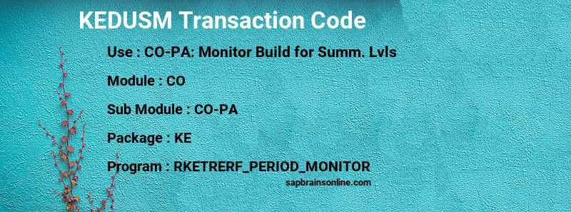 SAP KEDUSM transaction code