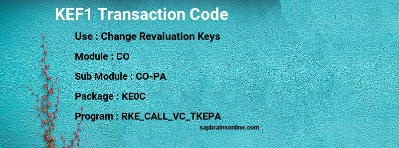 SAP KEF1 transaction code