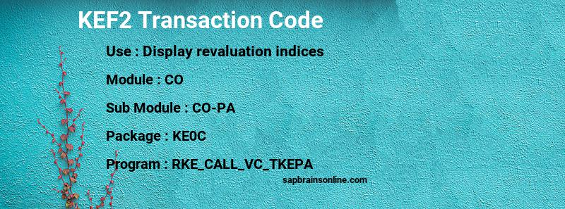 SAP KEF2 transaction code