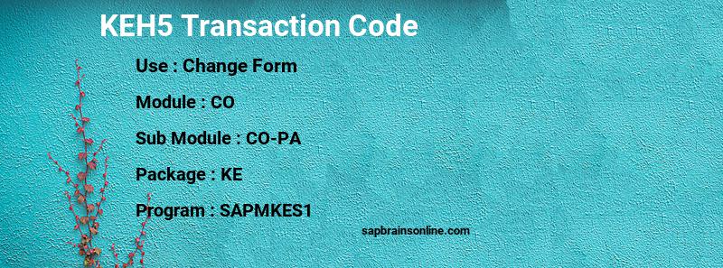 SAP KEH5 transaction code