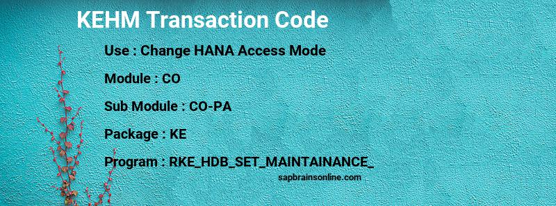 SAP KEHM transaction code
