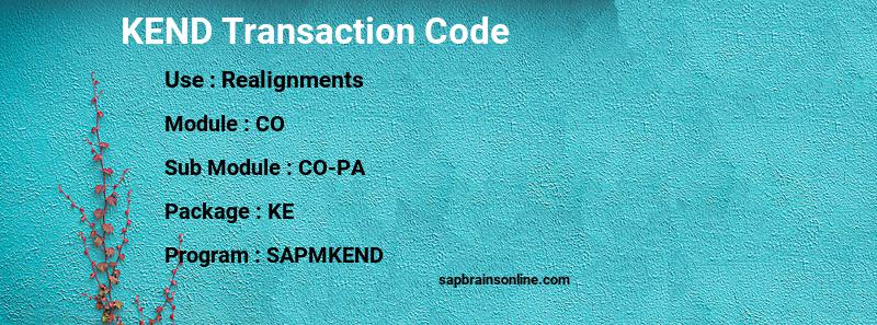 SAP KEND transaction code