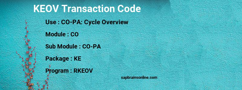 SAP KEOV transaction code