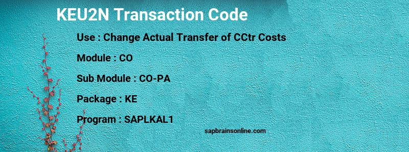 SAP KEU2N transaction code
