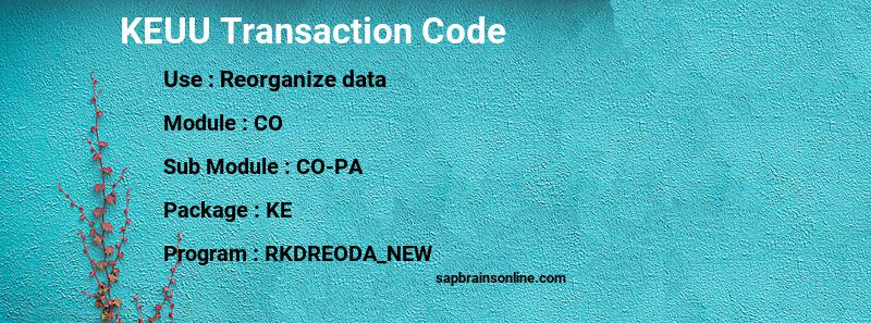 SAP KEUU transaction code