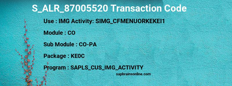SAP S_ALR_87005520 transaction code