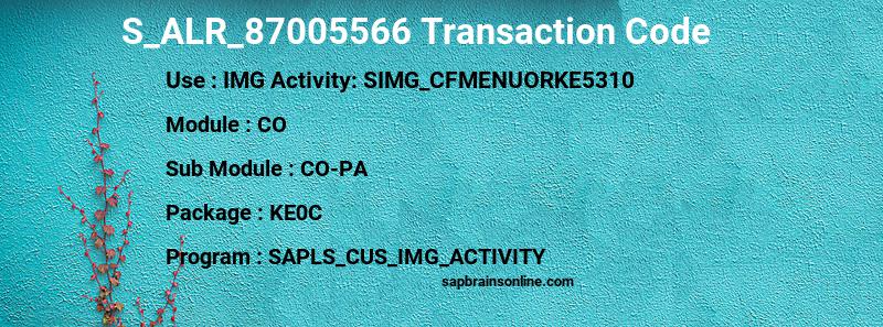 SAP S_ALR_87005566 transaction code