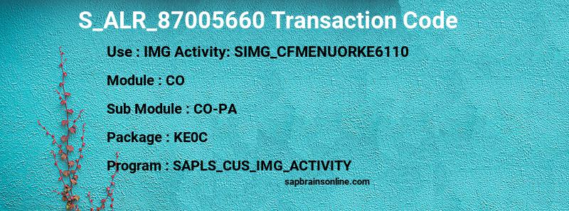 SAP S_ALR_87005660 transaction code