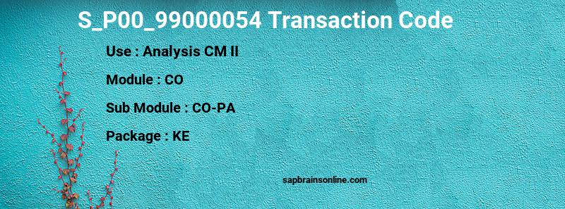 SAP S_P00_99000054 transaction code