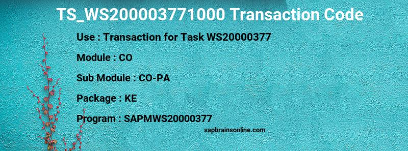 SAP TS_WS200003771000 transaction code