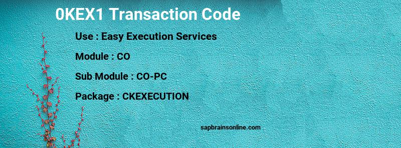 SAP 0KEX1 transaction code