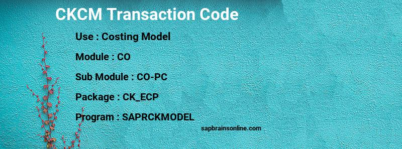 SAP CKCM transaction code