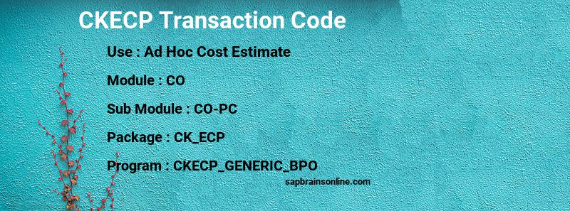 SAP CKECP transaction code
