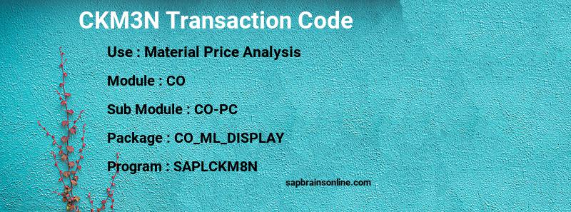 SAP CKM3N transaction code